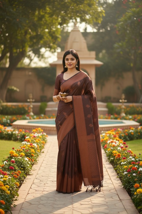 Traditional Indian Woven Silk Saree