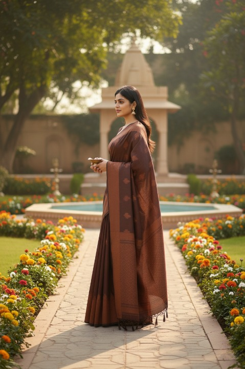 Traditional Indian Woven Silk Saree