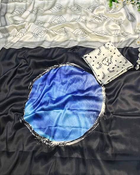 Fulari designer cream satin saree with intricate border work, ideal for weddings and evening events