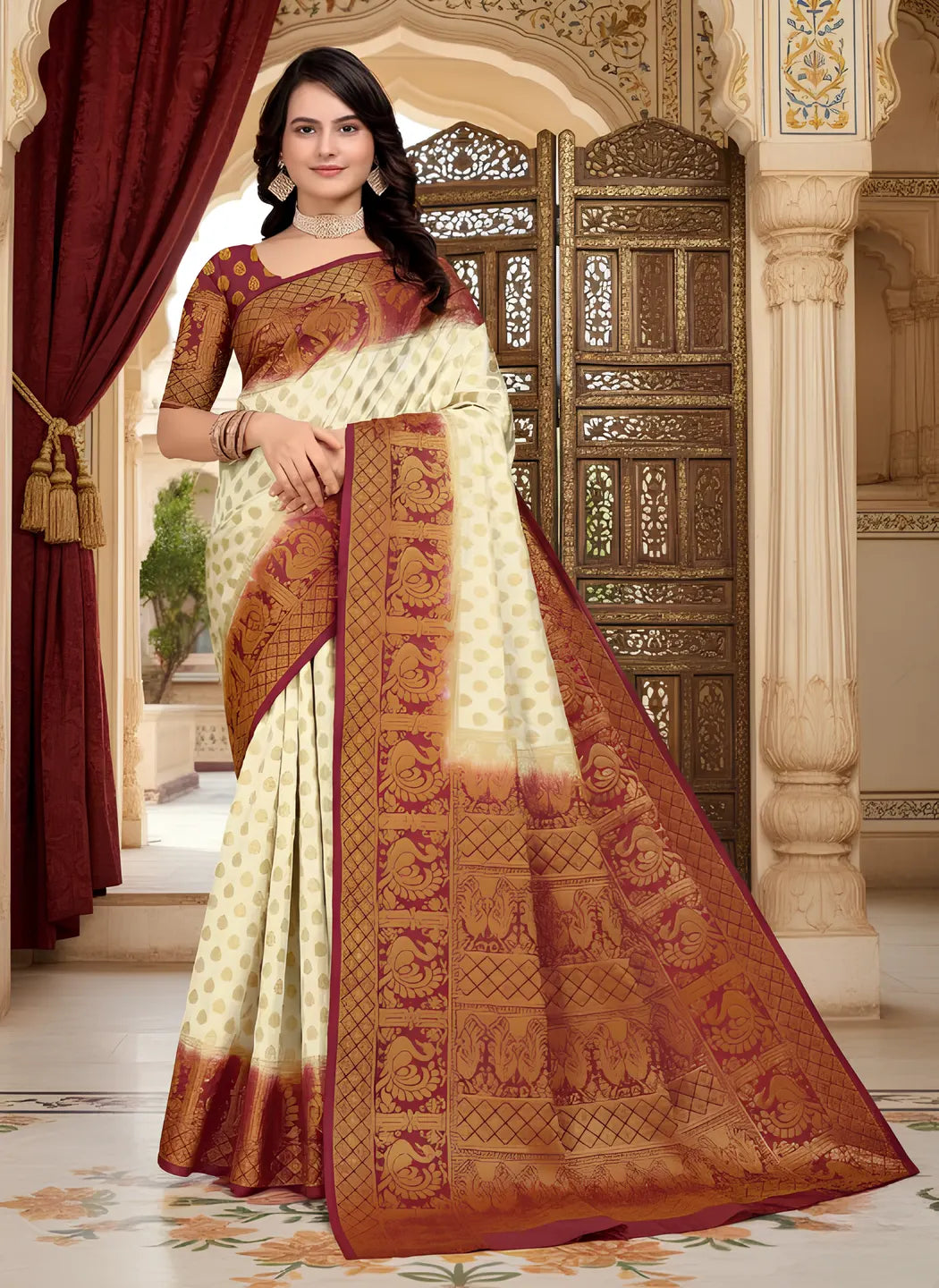 Fulari nylon silk saree for women