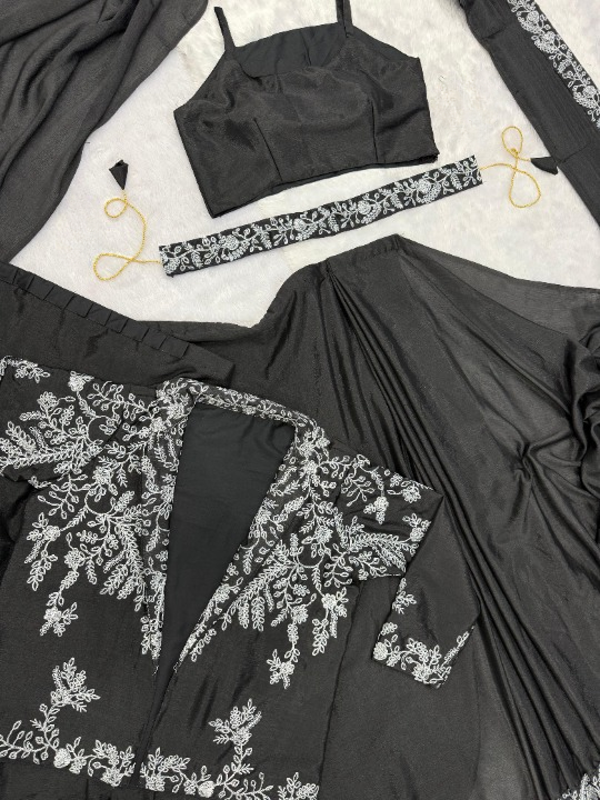 Fulari party wear saree with jacket