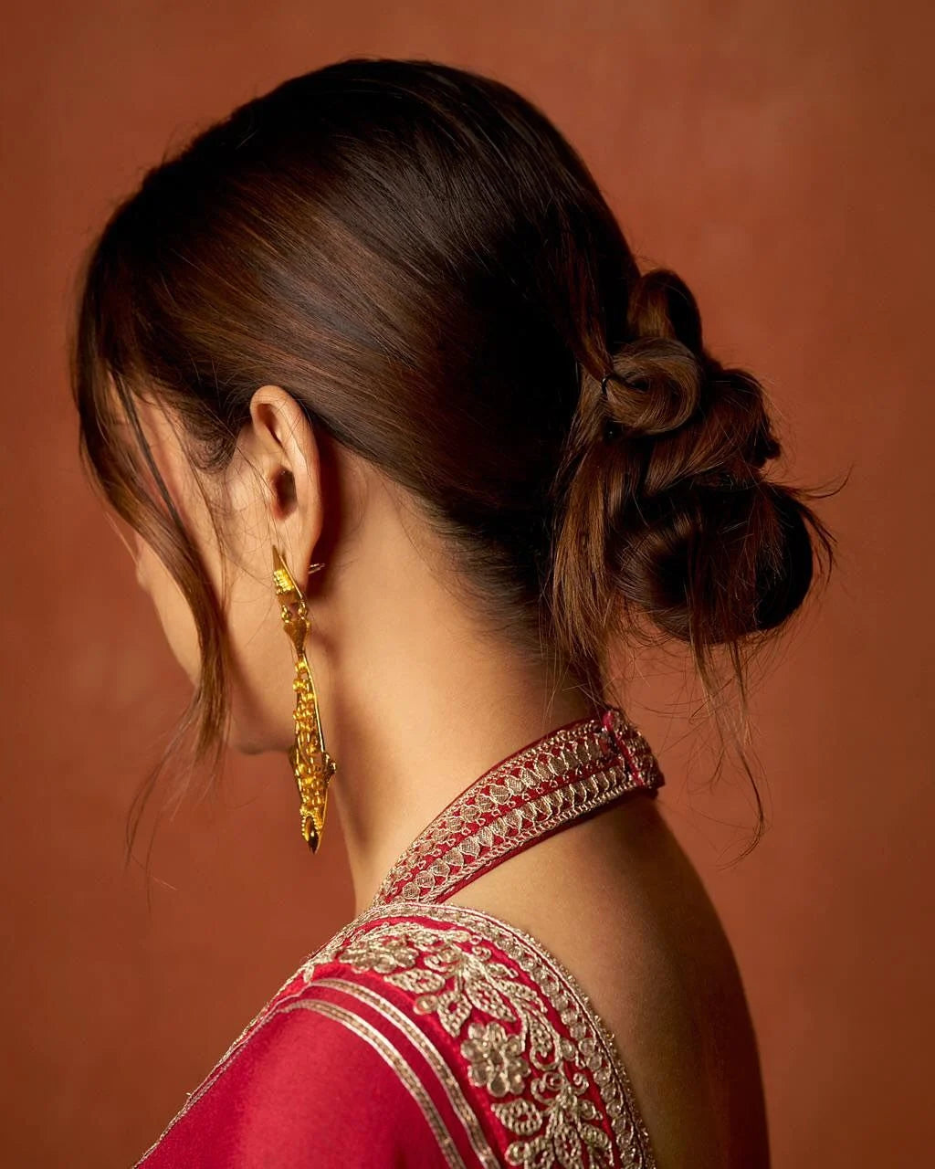 Fulari red party wear saree with elegant embroidery border, premium festive look, perfect for weddings and modern celebration styling