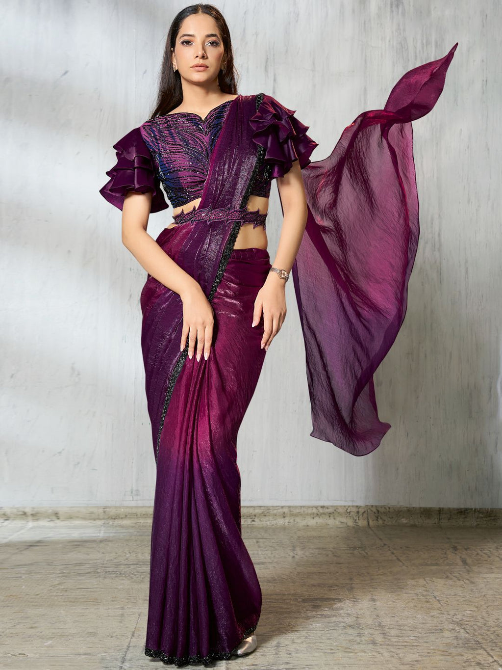 elegant look saree by fulari saree