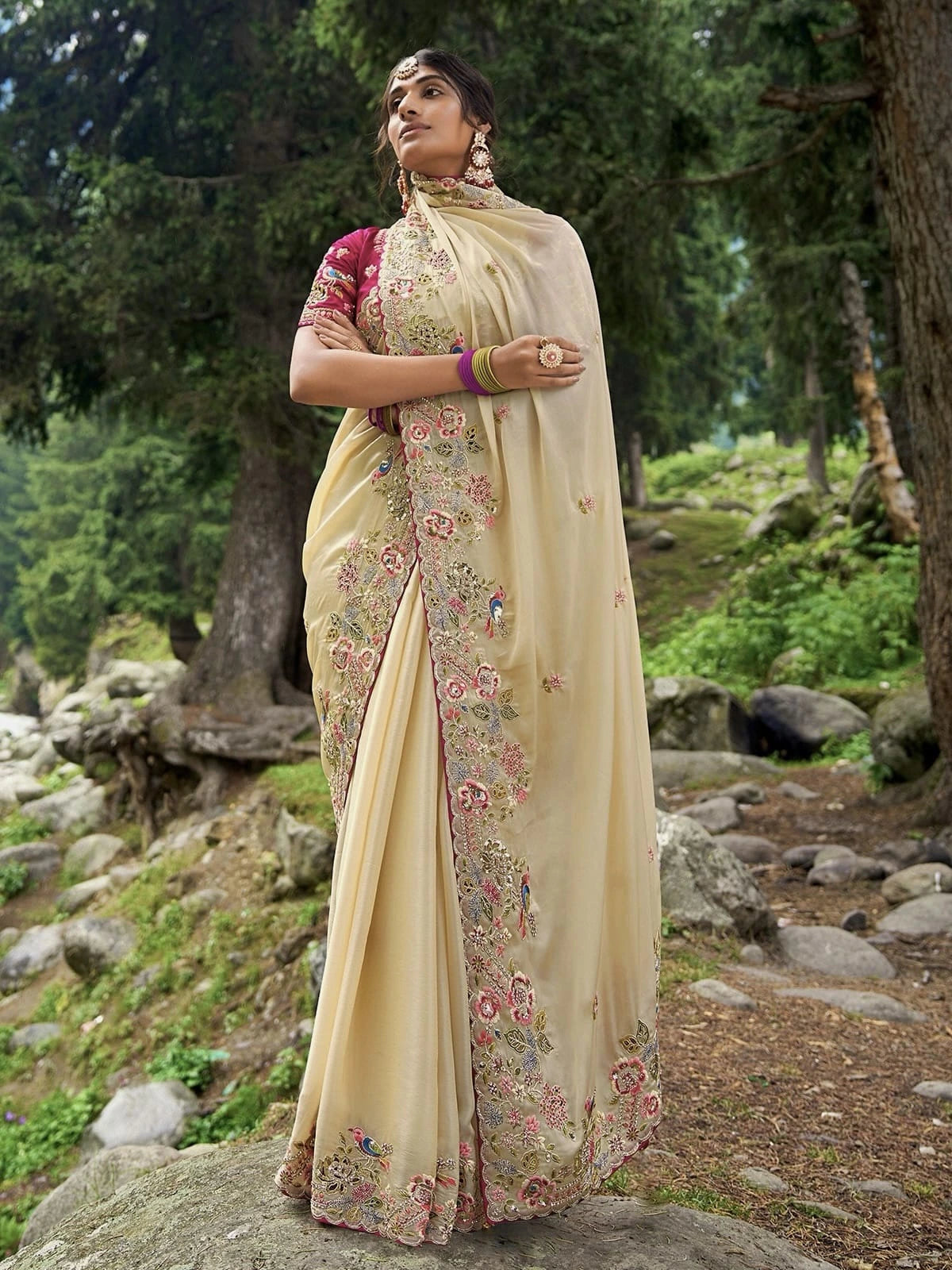 Fulari shadi wear saree for bridesmaids and wedding functions in premium silk and satin festive designs.