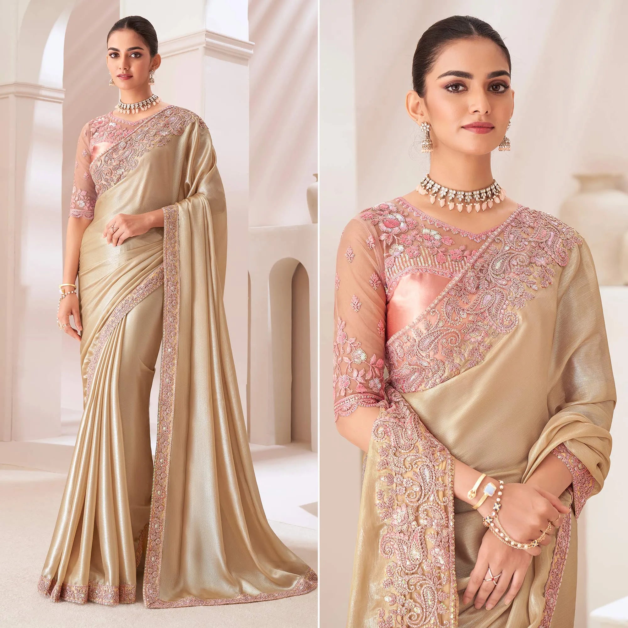 women stylish designer saree by fulari