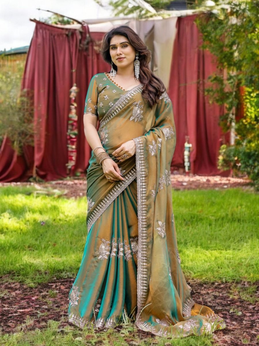 Elegant Tussar Silk Designer Party & Festive Wear Saree