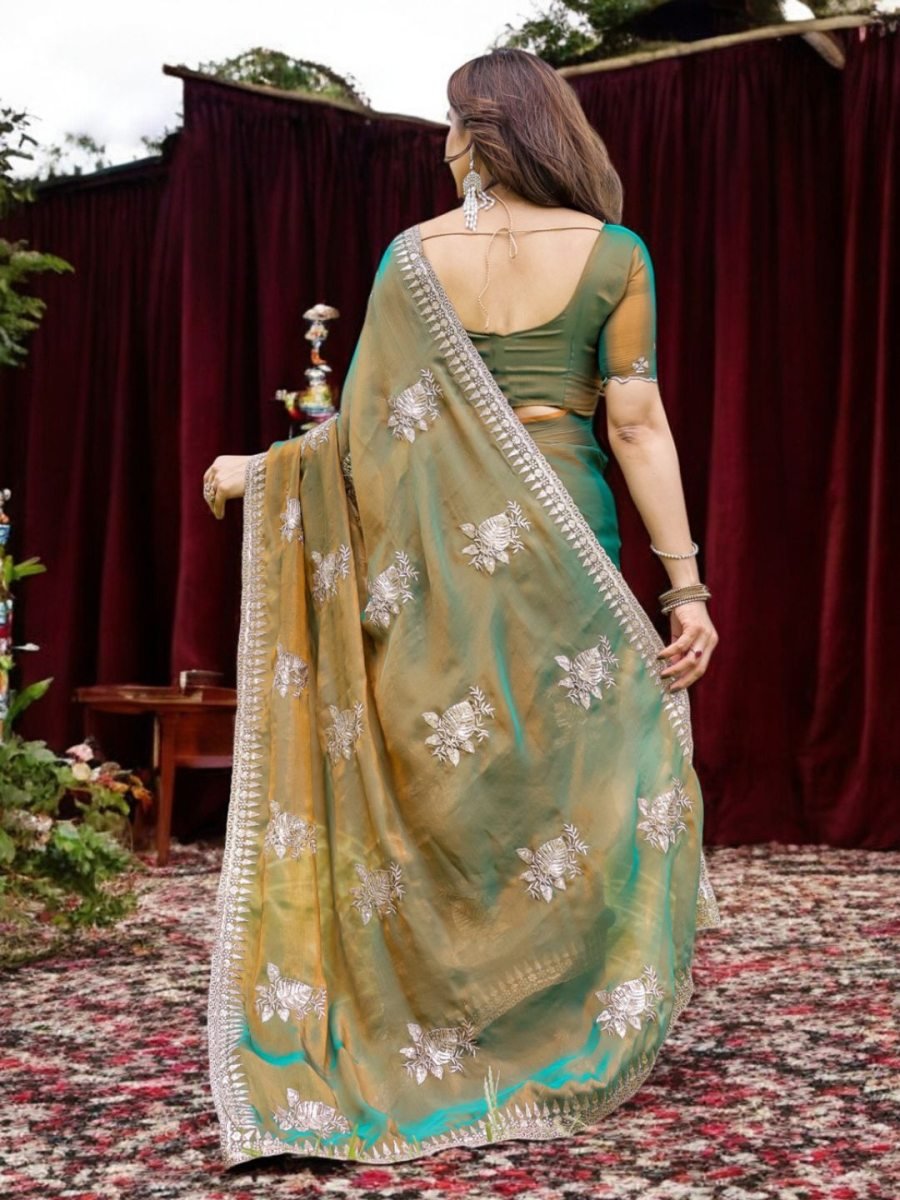 Elegant Tussar Silk Designer Party & Festive Wear Saree