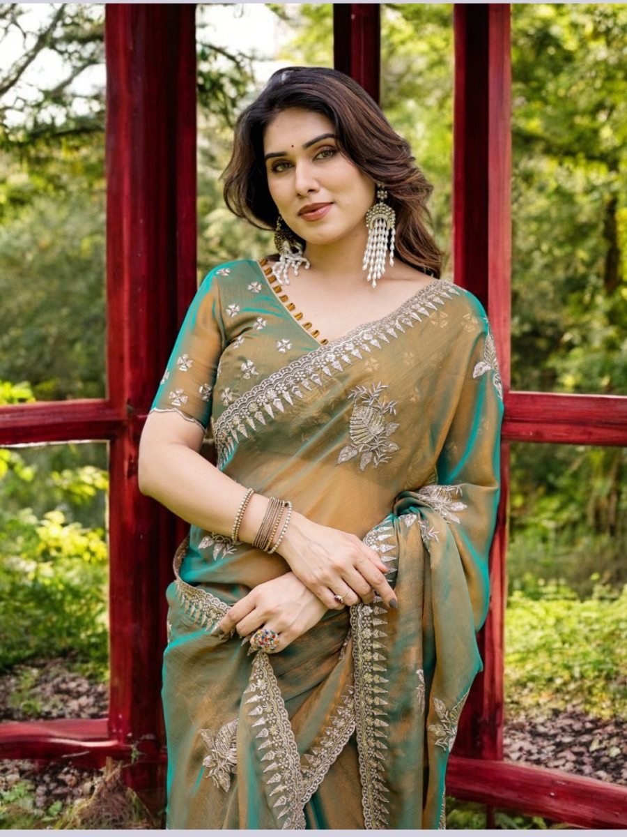 Elegant Tussar Silk Designer Party & Festive Wear Saree