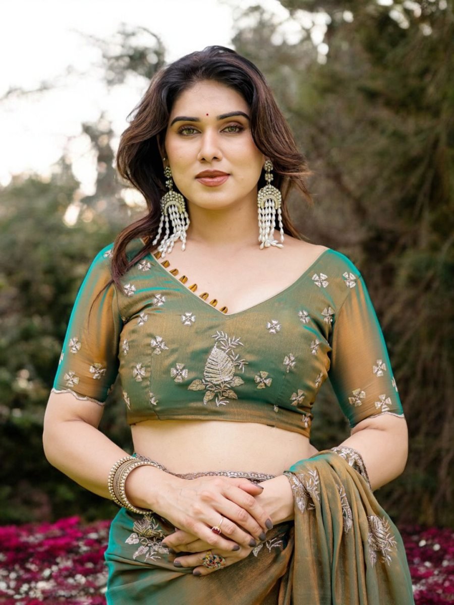 Elegant Tussar Silk Designer Party & Festive Wear Saree