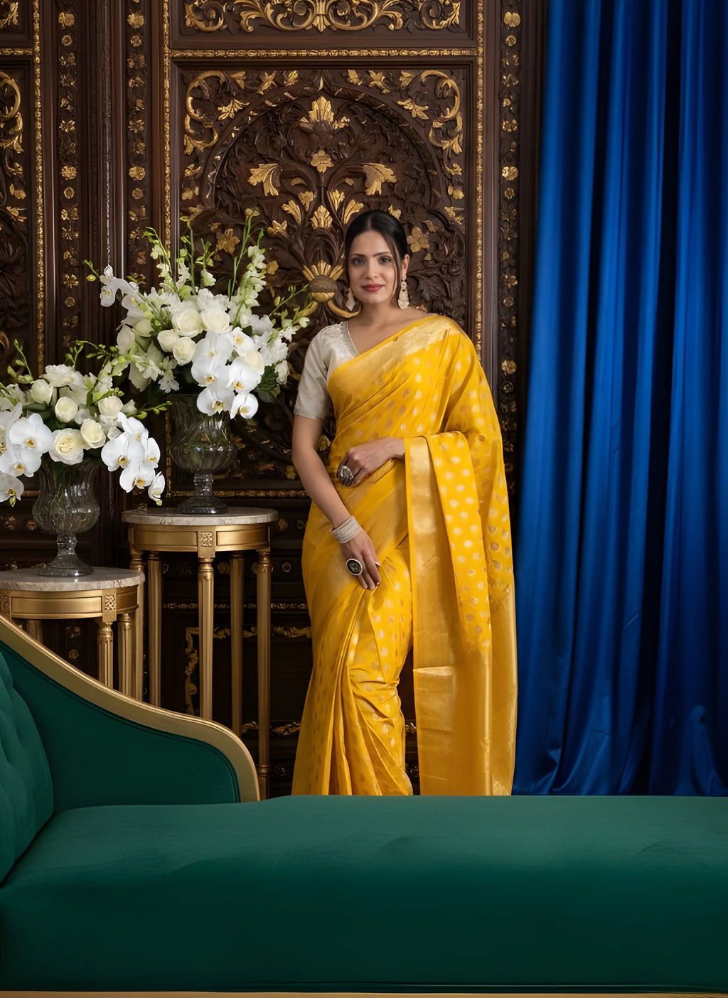 yellow gorgatte easy to wear 